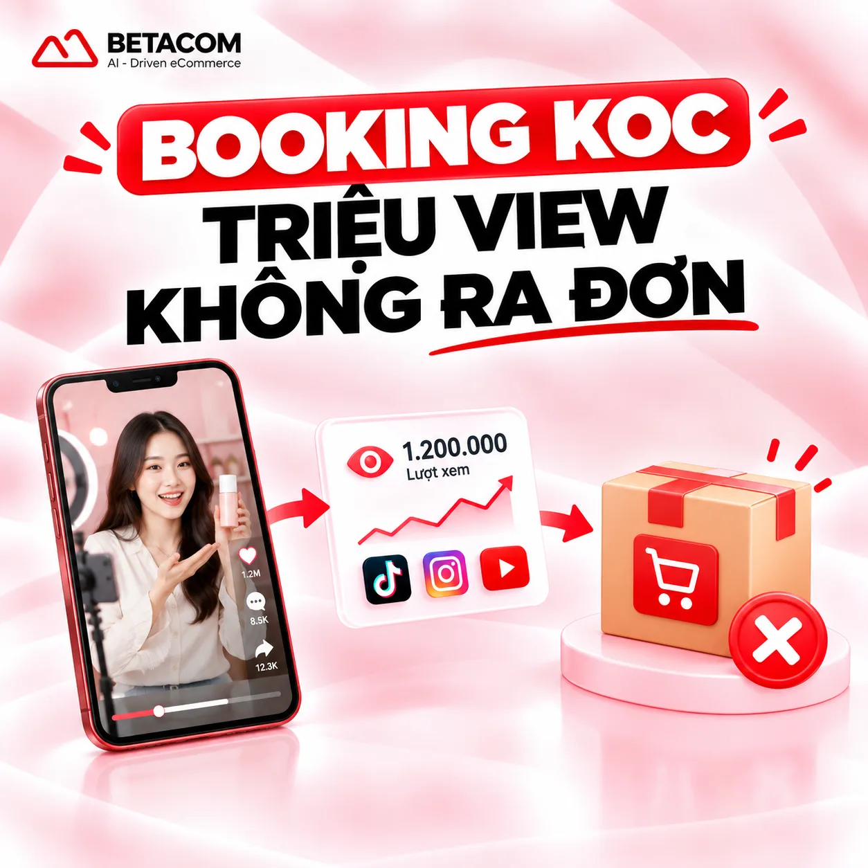 Booking KOC không hiệu quả, không thể biến lượt xem thành đơn hàng